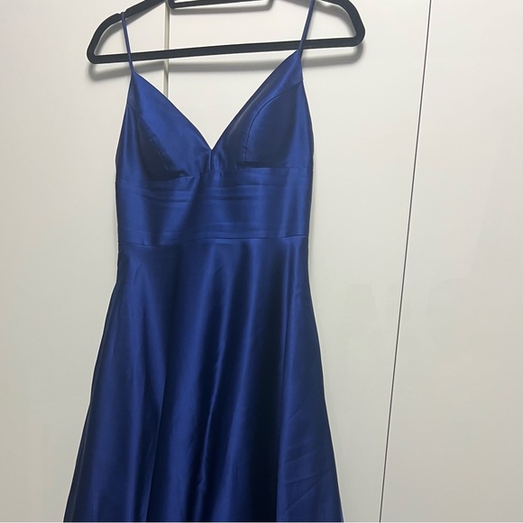 Blue Size 0 A-line Gown by Betsy and Adam - Picture 3 of 7